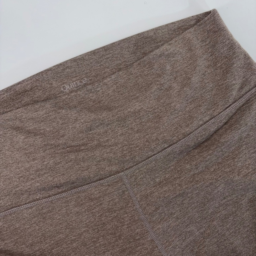 Quince Womens XL Ultra-Soft High-Rise 7/8 Leggings Heathered Brown Athleisure